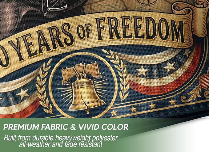 250 Years Of Freedom Flag, 250th Anniversary Usa Commemorative Flags, American 250th Anniversary Patriotic Design, 1776-2026 Commemorative Banner, Garden Flags For Outside, Front And Back Print 1 (12x18 Inch)