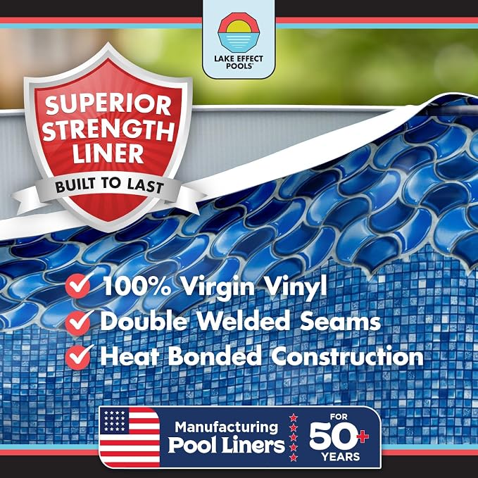 Pools 'Forever' 21 ft Round Above Ground Swimming Pool | 54 Inch Resin Protected Steel Sided Walls | Bundle Includes: 25 Gauge Overlap Liner & Widemouth Skimmer