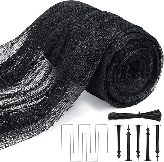 Bird Netting for Garden,8 X 65 Ft Reusable Protective Garden Netting Cover for Plants Fruit Trees Vegetables, 5/8in Mesh Heavy Duty Poultry Fence Animal Barrier with Ties and Staples