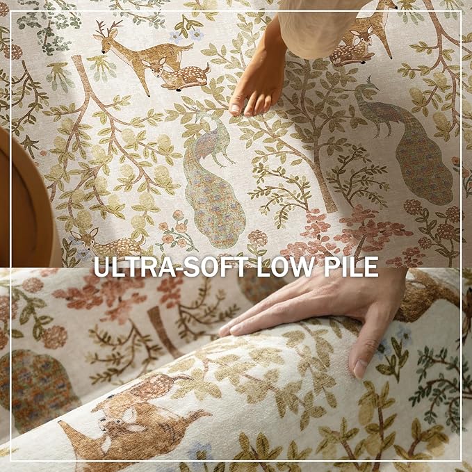 Runner Rugs Washable Kitchen Runner: 2'6"x8' Hallway Runner Rug Stain Resistant Non Slip Low Pile Soft Carpet Runners Rug for Bedroom Hallways Entryway Indoor Beside Bathroom Laundry Room