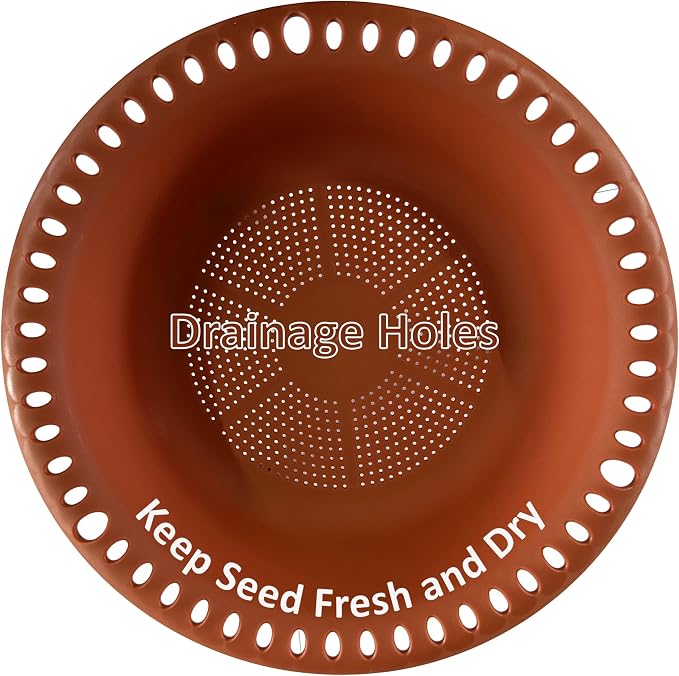 Hanging Bird Feeder Tray 12 inch with Drainage Holes Fit Most Seed, Bird-Feeder Hanging for Garden Yard Outside, Terracotta