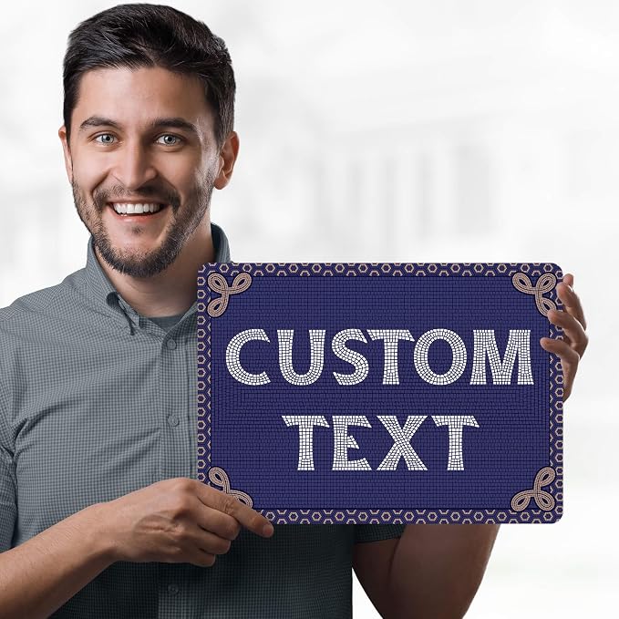 Custom Sign, Custom Street Sign, 11 Font Colors, 13 Font Styles, 4 Hole Options, 22 Sizes, 10x14 Inches, Rust Free DiBound, Fade Resistant, Made in USA by My Sign Center (Fauxsaic 1)
