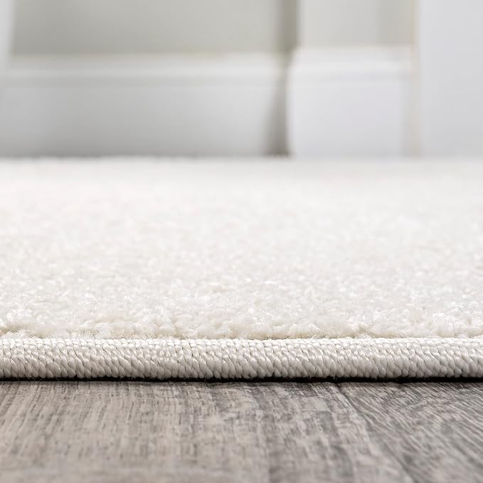 JONATHAN Y Haze Solid Low-Pile Cream Runner Rug 2x8, Coastal,Bohemian,Minimalist,Classic, Easy-Cleaning for Living Room,Bedroom,Kitchen,Pet Friendly,Non-Shedding (SEU100T-28)