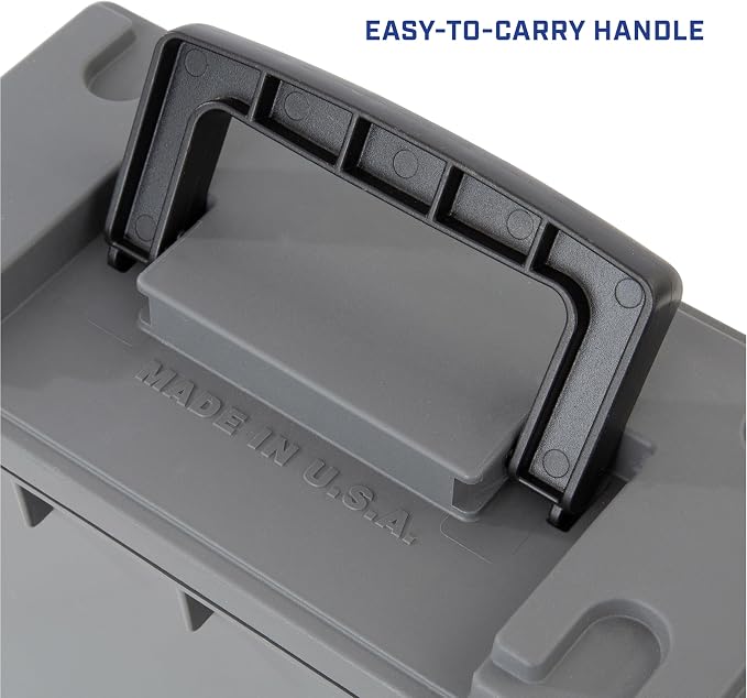 Sheffield Ammo Box Made in USA, Stackable Lockable Ammo Storage Box, Gray | 2 Pack Lockable Storage Box, Water & Dust Resistant Dry Box, Secures Hunting Gear, Gun Accessories, Supplies, Bullets