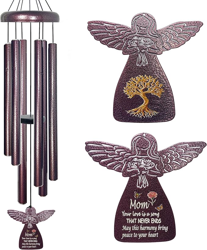 Gardening Gifts for Mom - 32" Angel Wind Chimes for Mothers Day Meaningful Moms Gift, Mama Gifts for Patios, Backyard, Lawn, Unique Birthday Gift for Mom from Daughter