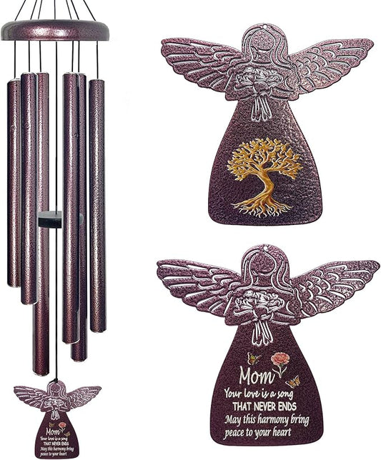 Gardening Gifts for Mom - 32" Angel Wind Chimes for Mothers Day Meaningful Moms Gift, Mama Gifts for Patios, Backyard, Lawn, Unique Birthday Gift for Mom from Daughter