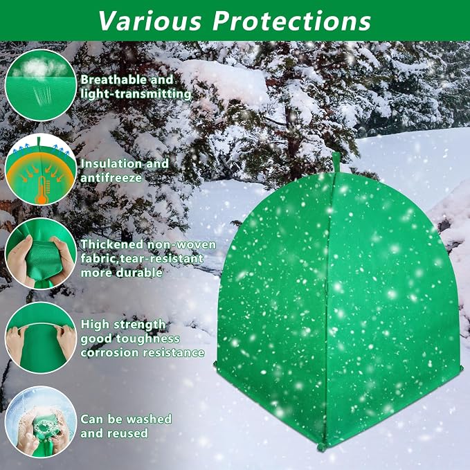 2 PACK Winter Plant Covers Freeze Protection Shrub Covers for Winter Frost Protection for Plants in Winter Warm Plant Tent Protecting Fruit Potted Plants Tree From Freezing Animals Eating (22x22x23)