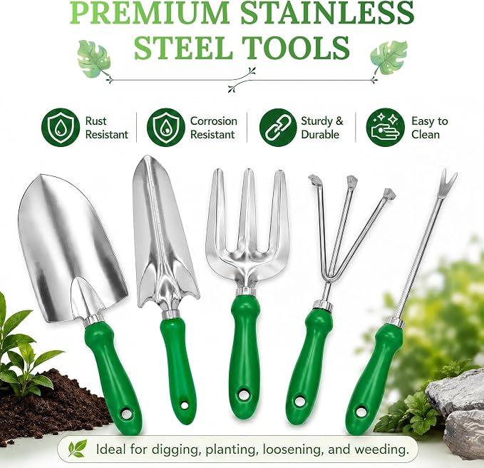 GardenHOME 11-Piece Gardening Tool Set – Garden Kit with Tote Bag, Apron & Accessories, Perfect Gardening Gifts for Women, Moms, and Beginners