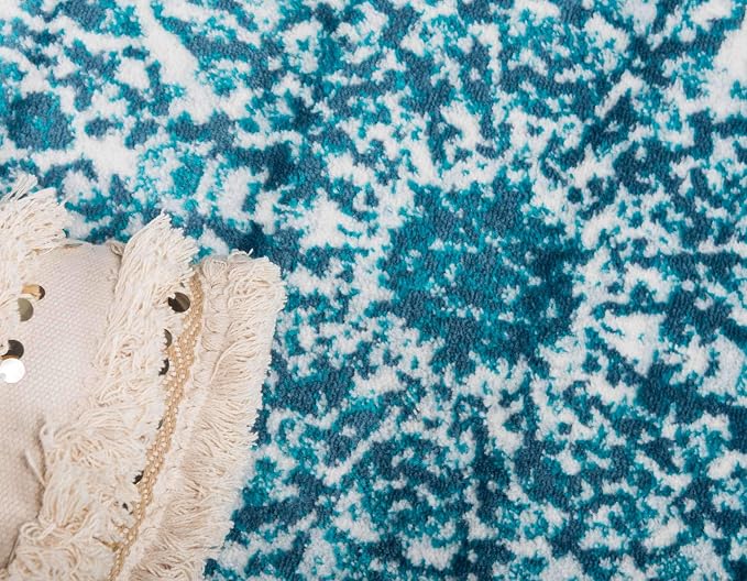 Unique Loom Sofia Collection Area Rug - Grace (3' 3" x 5' 3", Turquoise/ Ivory)