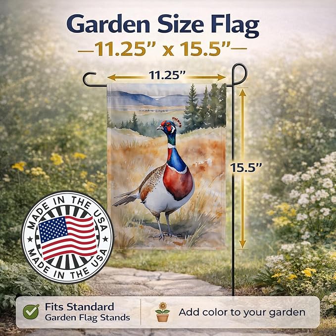 Caroline's Treasures South Dakota Ringnecked Pheasant Garden Flag Mailbox Flag Decorative Yard Flag Banner Outside Patio Artwork Yard Flower Beds, Garden Size, Multicolor