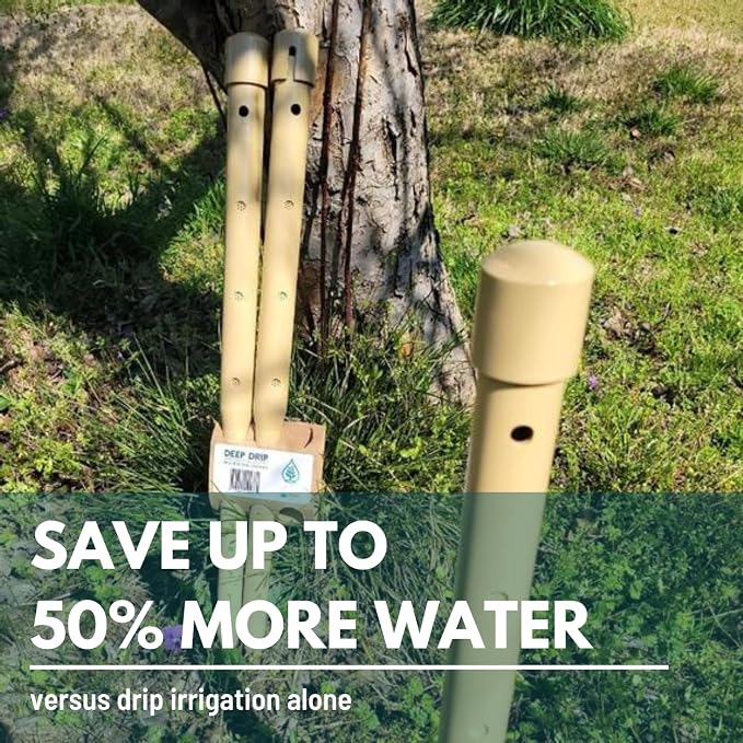 36 in. DEEP DRIP Large Tree Watering Stake (3 Pack) | UV-Protected ABS Plastic Tree Irrigation Spike for Extra-Large Sized Trees, Established Trees, and Palms