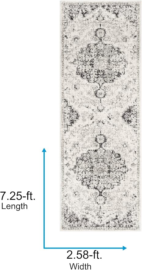 Livabliss Odelia Vintage Bohemian Runner Area Rug,2'7" x 7'3",Black