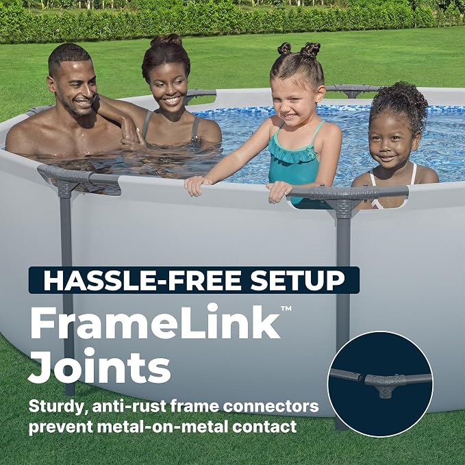 Bestway Steel Pro MAX 10' x 30" Above Ground Pool, Round Metal Frame Outdoor Swimming Pool Set with Filter Pump & Type I Cartridge, Gray