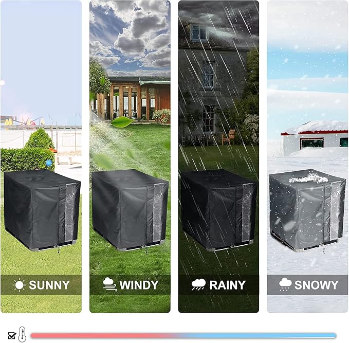 2 Pack IBC Tote Cover, 600D Heavy Duty Waterproof Cover for 1000L IBC Container Rain Water Tank, Outdoor 275 Gallon Rain Barrel, Anti-Dust, Sun Protective