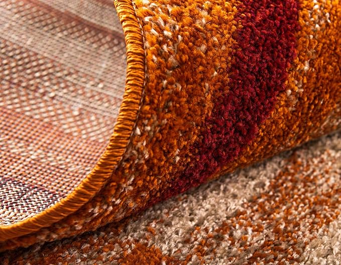 Unique Loom Autumn Collection Modern Contemporary Casual Abstract Area Rug (Beige/ Terracotta Rustic, 2 x 6 ft Runner)
