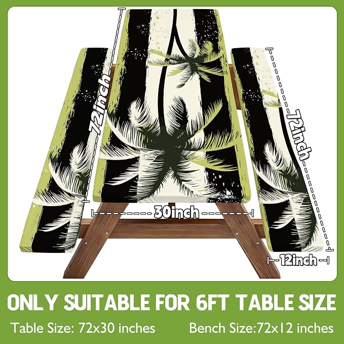Picnic Table Cover with Bench Covers Tablecloth Glamping Essentials Gear Table Cloth Outdoor Summer Motorhome Cool Fun Unique Ideas Gifts for Camper Camping Lovers RV Owner Family Couple Men Male Dad