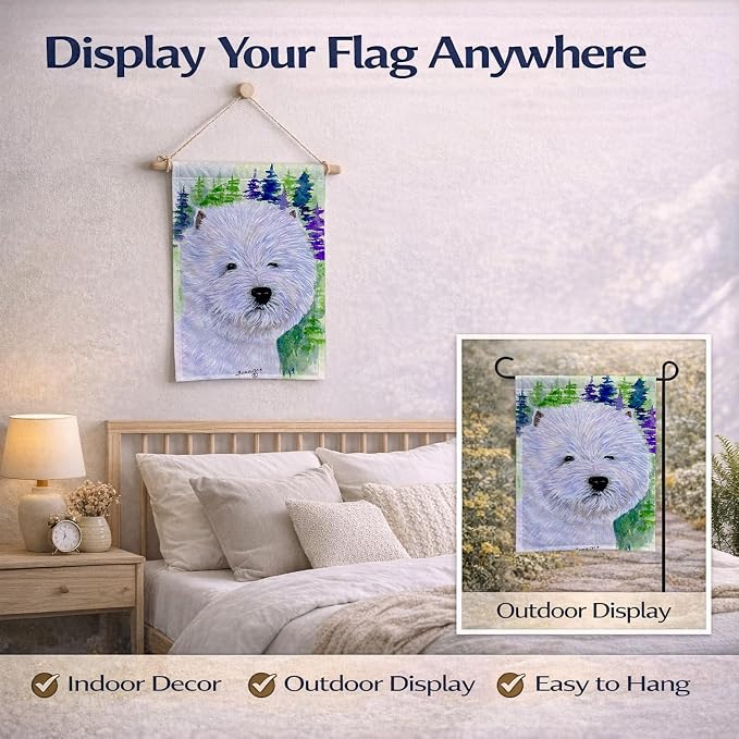 Caroline's Treasures SS8002GF Westie Garden Flag Mailbox Flag Decorative Yard Flag Banner Outside Patio Artwork Yard Flower Beds, Garden Size, Multicolor