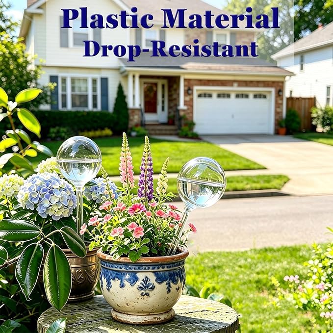 Kingbow Plant Self Watering Globes, Large 12pcs Durable Self Watering Bulb Up to 5 Days of Irrigation for Outdoor Indoor Plant, Automatic Plant Waterer Stake Ideal for Vacation & Daily Plant Care