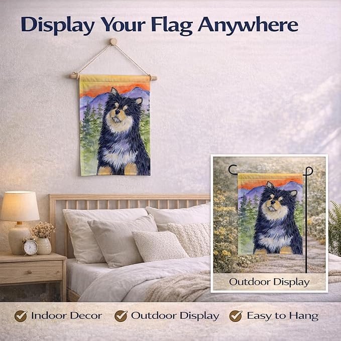 Caroline's Treasures SS1057GF Finnish Lapphund Garden Flag Mailbox Flag Decorative Yard Flag Banner Outside Patio Artwork Yard Flower Beds, Garden Size, Multicolor