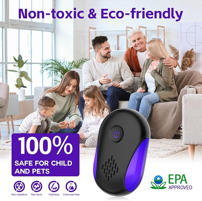 2026 Upgraded Ultrasonic Repellent, 6 Pack Indoor Ultrasonic and Repellent for Roach, Rodent, Mouse, Bugs, Ant, Mosquito, Mice, Spider, Electronic Plug in Pest Control