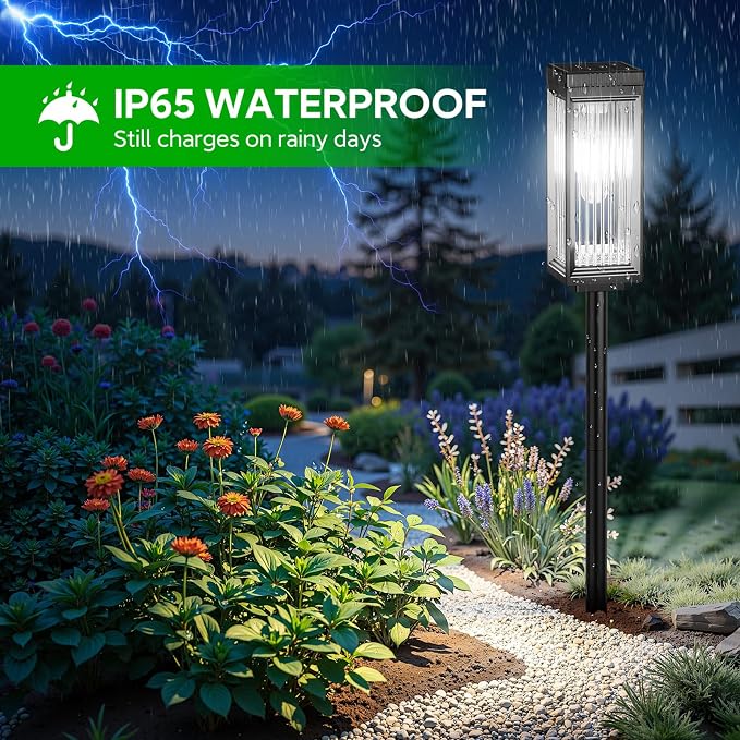 ELECLINK Solar Pathway Lights Outdoor, 12 Pack Upgraded Bright Solar Lights Outdoor Waterproof, Bright Up to 15 Hrs Garden Light for Yard Patio Lawn Path Walkway Driveway Outside Decor(Cool White)