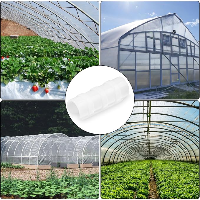 80PCS 3/4 inch Greenhouse Clips White Greenhouse Clamps Black Plastic Clamps Garden Buildings Tube Clips for PVC Pipe Greenhouse Films, Sunshade Nets, Shelters, Farming, Gardening
