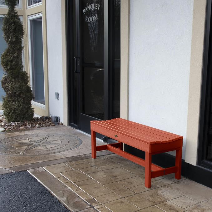 Sequoia Professional Commercial Grade Weldon Backless Picnic Bench, 4 ft, Rustic Red