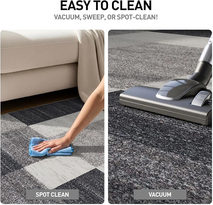 Rugshop Geometric Boxes Non-Slip Modern Living Room Area Rug Gray 10' x 14' | Non-Shedding, Rectangular, Size 10' x 14', Bedroom, Dining Room, Home Office, Kitchen, Entryway, Hallway, Nursery, Kids Room