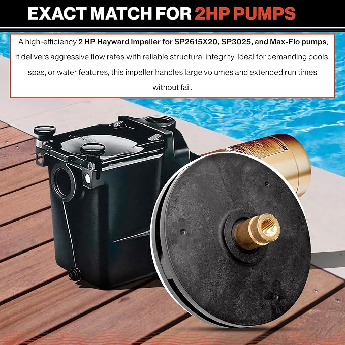 Swimables SPX2615C Super Pump Impeller - Powerful 2 HP Premium Super II Pump Impeller fits SP2615X20, SP3025, Max-Flo SP2815X20 - Heavy Duty Durable Pool Impeller for Vigorous Flow & Performance