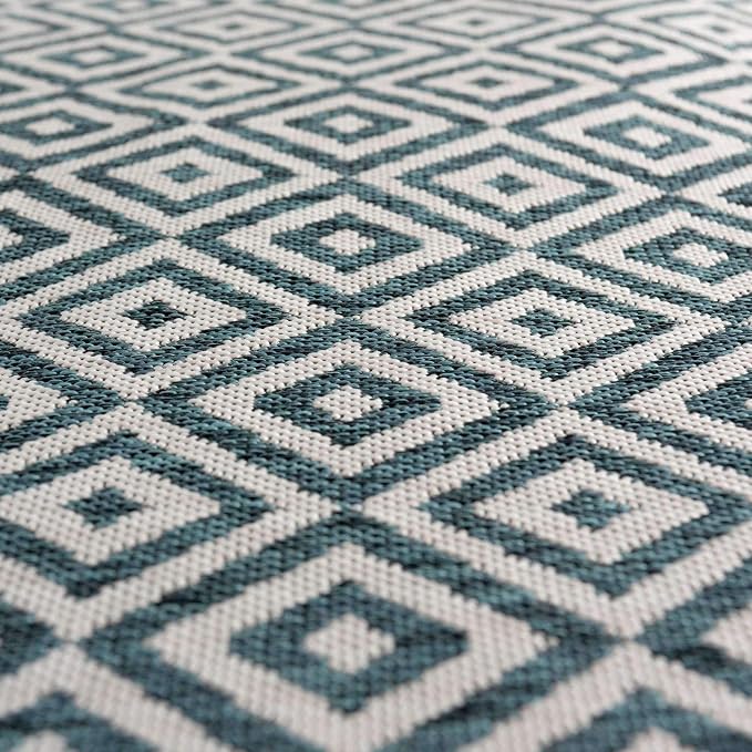 Unique Loom Outdoor Collection Area Rug - Costa Rica (3' 3" x 5' 3" Rectangle, Teal/ Ivory)