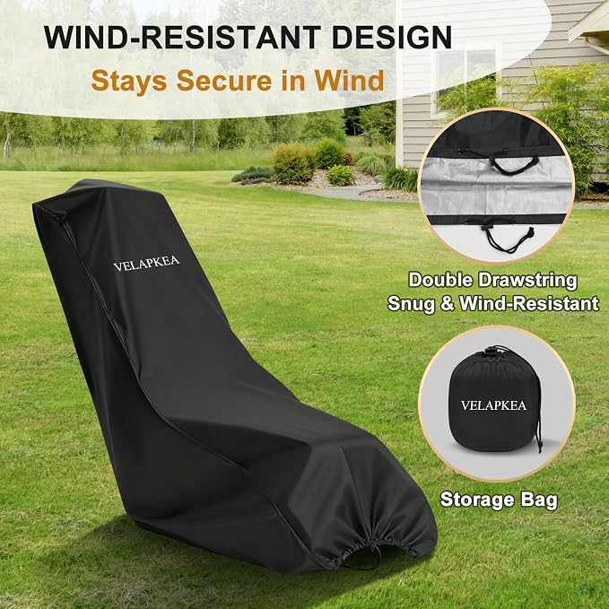 Push Lawn Mower Cover, 600D Heavy Duty Waterproof for Outdoor | Universal Fit 74"L x 25"W x 39"H, Double Stitched, UV & Weather Resistant, Adjustable Double Drawstring, Storage Bag Included
