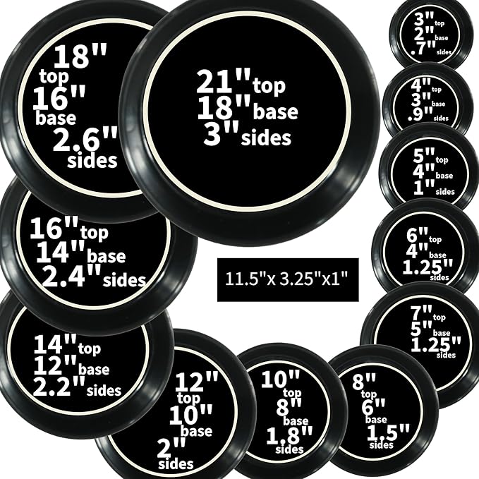 4 Inch (3 Inch Base) Case of 10 Plant Saucer, Black | Polypropylene, Heavy Duty Indoor/Outdoor, Drip Pan Tray, Collects Excess Water, Made in USA