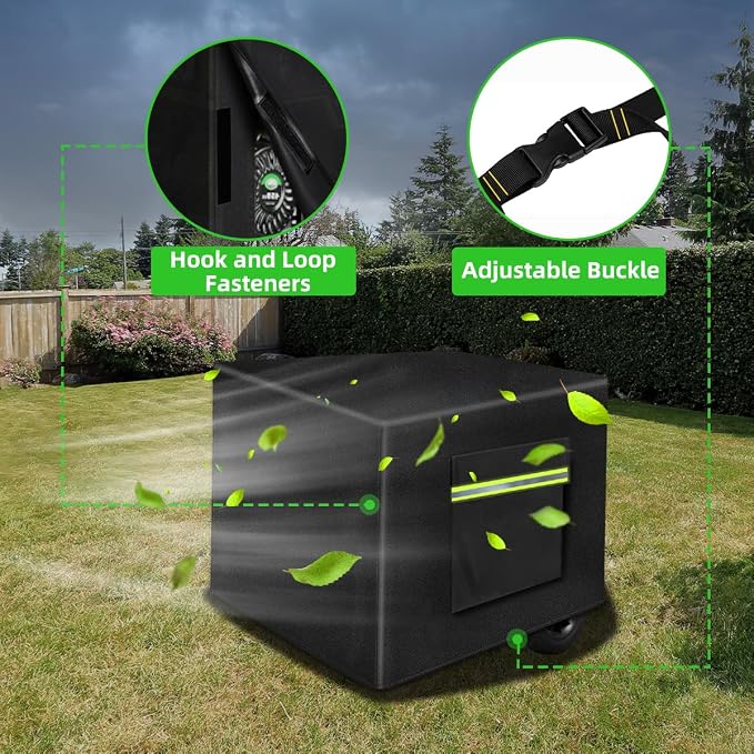 Outdoor Generator Cover While Running, 600D Polyester Waterproof Generator Covers for Outside Fade and Tear Resistant, All-weather Generator Enclosure 32”Lx24”Wx24”H (Black)