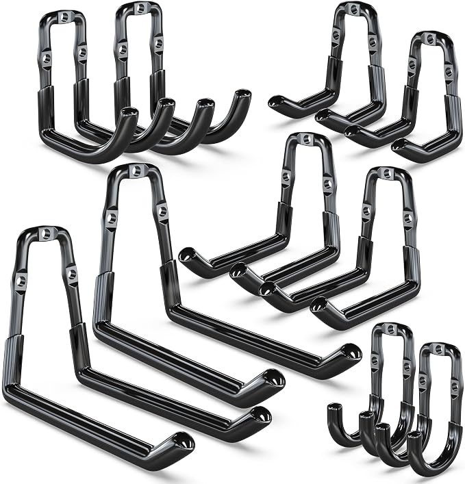 3-H Garage Hooks, Heavy Duty 10 Pack Wall Mount Storage Organizer
