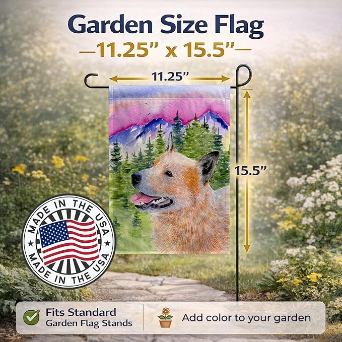 Caroline's Treasures SS8335GF Australian Cattle Dog Garden Flag Mailbox Flag Decorative Yard Flag Banner Outside Patio Artwork Yard Flower Beds, Garden Size, Multicolor