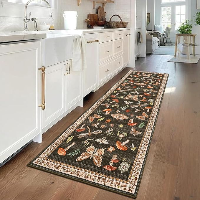 ROYHOME Mushroom Rug Black