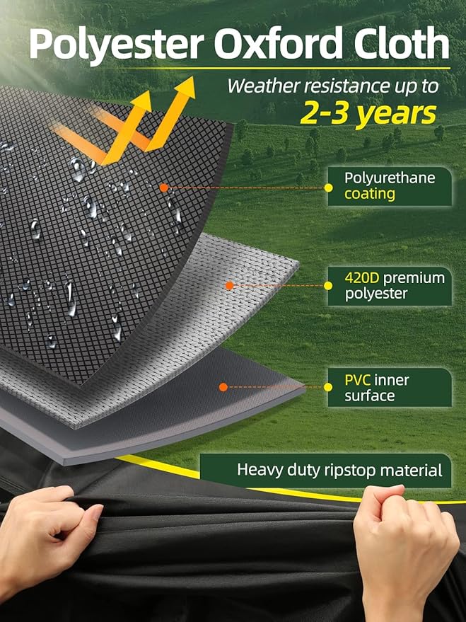 Eventronic Riding Lawn Mower Cover, 54" Lawnmower Covers For Outdoor, 420D Polyester Oxford Lawn Mower Cover Waterproof Heavy Duty, Riding Lawn Tractor Cover