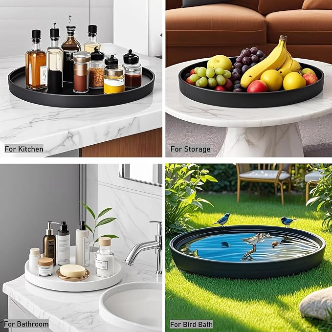 Yukfona Ceramic Plant Saucer Tray 1 Pcs 12 Inch Black, 12.5" OD x11.9 ID x1.6 Deep| Fits Flower pots Bottom≤ 11.9", Heavy Duty Glazed Round Planter Drip with Catch Basin for Indoor Outdoor Plants