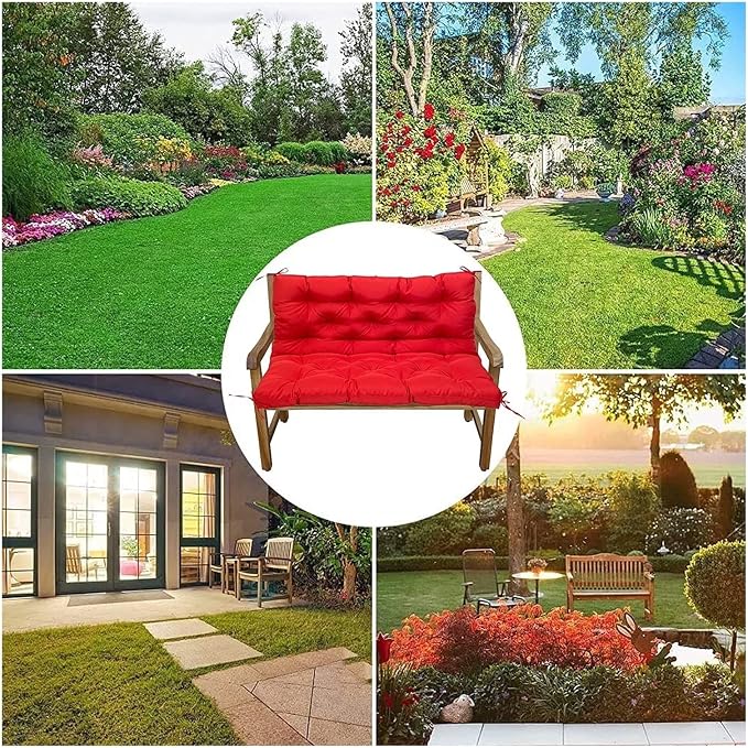 Swing Cushion Replacement Outdoor Porch Waterproof Bench Cushion 2-3 Seater Washable Bench Replacement Cushions for Outdoor Patio Porch Swing Cushions