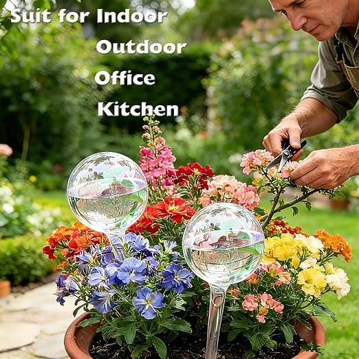 Wellinc Self Watering Globes for Plants – 12 Pack Large Automatic Watering Bulbs, Vacation Plant Watering Device for Indoor & Outdoor Potted Plants, Slow Release Plant Waterer for Water Conservation