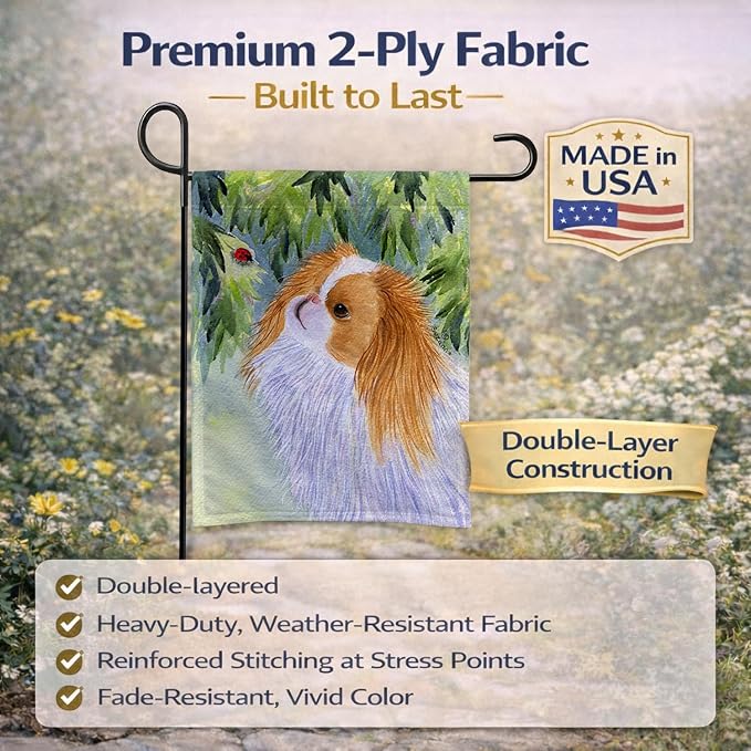 Caroline's Treasures SS8260GF Japanese Chin Garden Flag Mailbox Flag Decorative Yard Flag Banner Outside Patio Artwork Yard Flower Beds, Garden Size, Multicolor