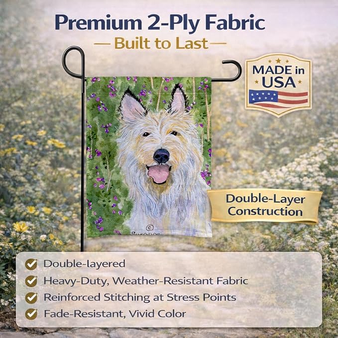 Caroline's Treasures SS1040GF Berger Picard Garden Flag Mailbox Flag Decorative Yard Flag Banner Outside Patio Artwork Yard Flower Beds, Garden Size, Multicolor