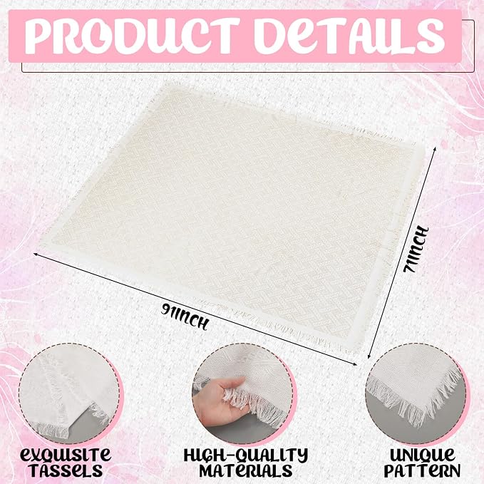Beeveer 28 Pcs Picnic Kit 91x71 Extra Large Outdoor 2 Boho Picnic Blanket with 2 Pink Table Runner, 12 Throw Pillow Cover 12 Napkin Woven Cotton Yarn Oversize Washable Beach Blanket for Camp Wedding
