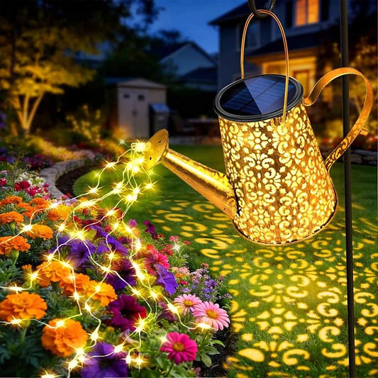 Anordsem Solar Watering Can Lights: Metal Cloud Lantern Outdoor with Hook - Waterproof Garden Art Hanging Decoration for Yard Patio Lawn - Christmas Birthday Gifts for Women Mom Grandma