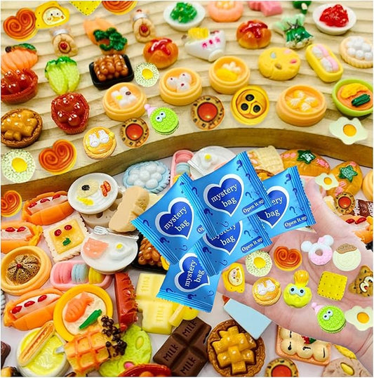 Mini Glow In The Dark Animal Resin Models, Resin Animals Mystery Bags, Individually Wrapped Blind Bags Tiny Animal Figurines, Collectible Mini Animals For Fairy Garden, DIY Crafts (50, Food)