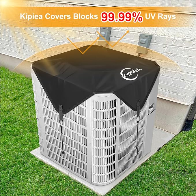 Kipiea Air Conditioning Cover for Outside Units – Heavy Duty 600D Waterproof AC Outdoor Unit Top Protector (30" x 30")