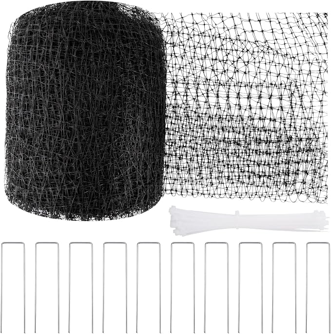 NONMON Bird Netting Deer Fence Netting 5 x 100FT Heavy Duty Garden Netting | for Chicken Coop, Protect Fruit Trees, Plants and Vegetables Against Birds, Deer, Squirrels and Other Animals, Black