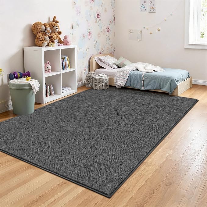 Vasofe Grey Rugs for Bedroom Dorm Office, 3x5 Washable Non Slip Area Rug | Soft Modern Indoor Memory Foam Thickened Carpets for Living Room Boys Girls Room Playroom Nursery 36x60 Inch Mat Home Decor