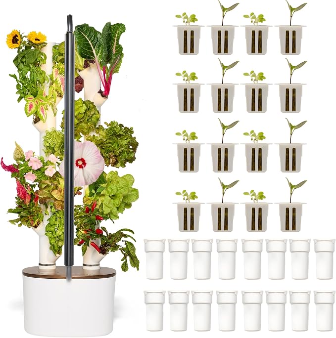 Gardyn Studio 2 Hydroponics Growing System - 16 Plants, Smart Tower | New & improved, non-GMO plants, herbs, vegetables, hydroponic herb garden planter indoor kit with grow lights