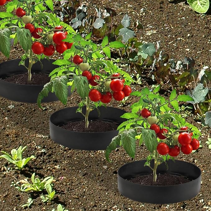 30 Ft Planting Grow Rings with 30 PCS Spikes Plant Rings for Outdoor Plants Planting Ring for Separate Rock and Maintain Moisture（Black）